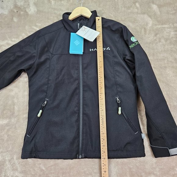 NWT 2012 Halo 4 XBOX 360 Promo Spell Out Full Zip Jacket Black Pockets Women's M - Picture 5 of 10